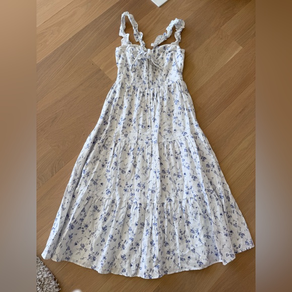 NWOT: Reformation Linen Montecito Floral Dress - Picture 5 of 5
